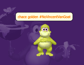 Him in Fune's Bonziworld.org with the #NoVincentVanGoat tag next to his name.